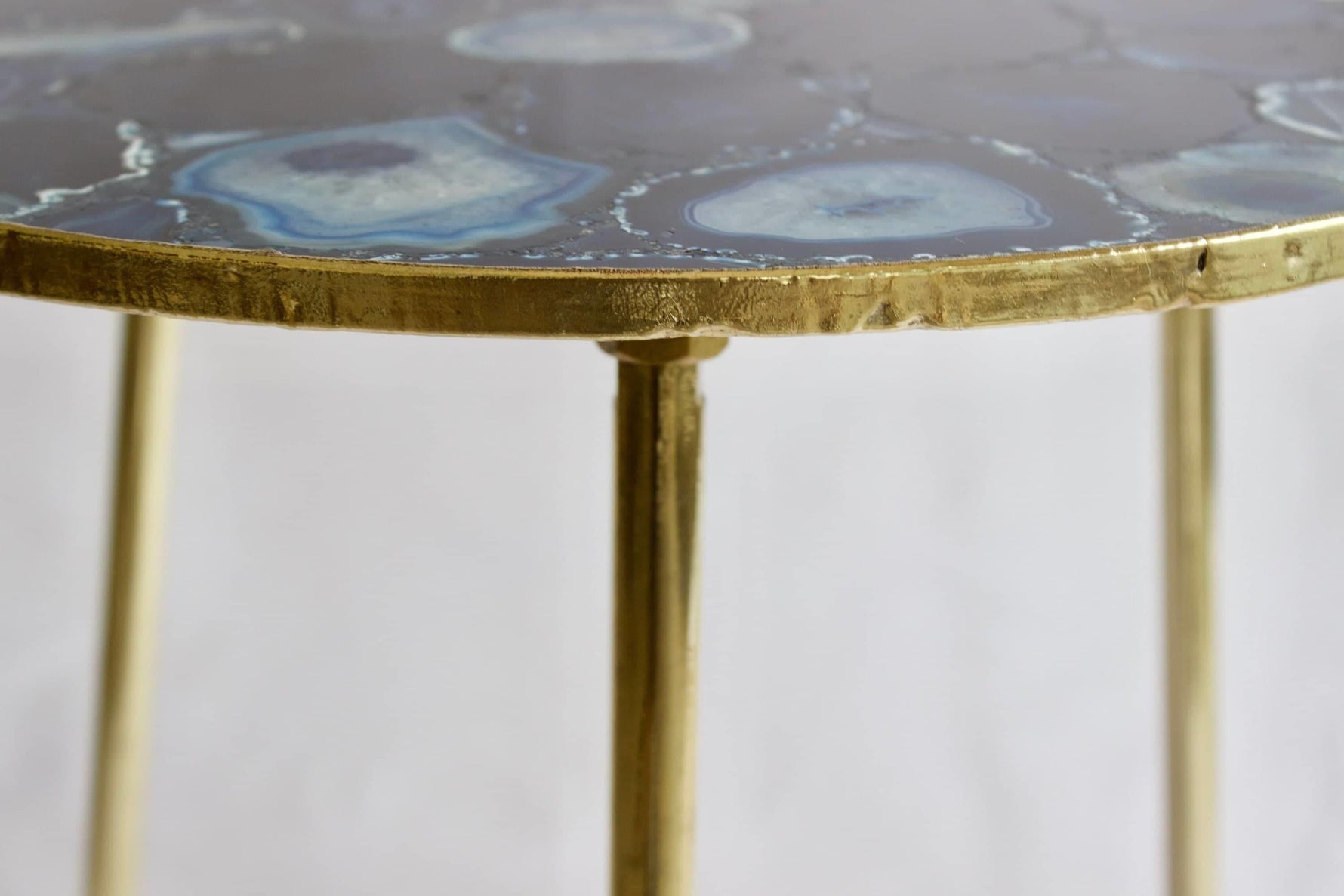 Blue Agate Round Coffee Side Table