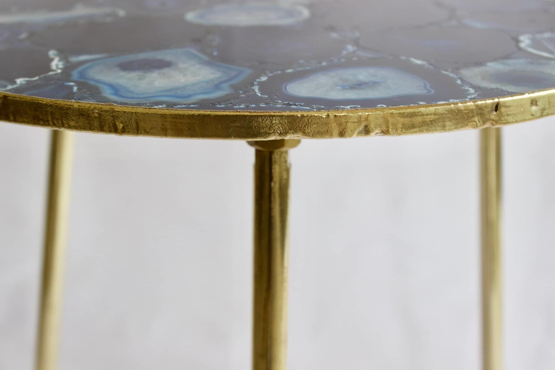 Blue Agate Round Coffee Side Table - MAIA HOMES