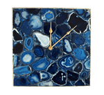 Blue Agate Square Wall Clock Rose Gold 16X16 Inches inches