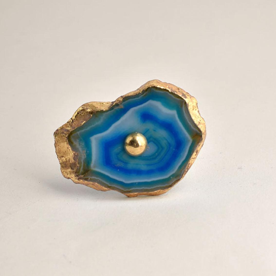 Blue Agate Stone Cabinet Drawer Knob - Set of 6