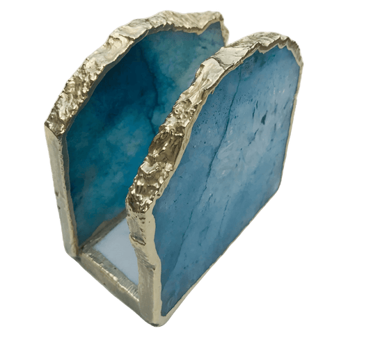 Blue Agate Stone Napkin Holder - MAIA HOMES
