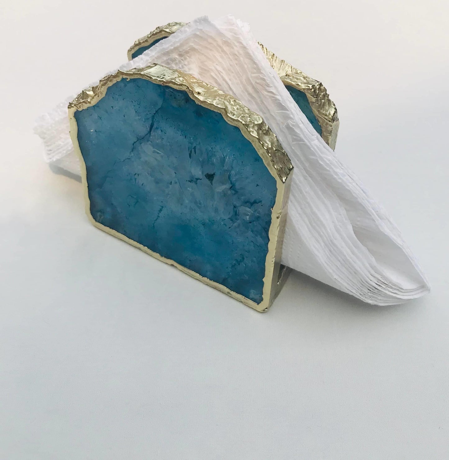 Blue Agate Stone Napkin Holder