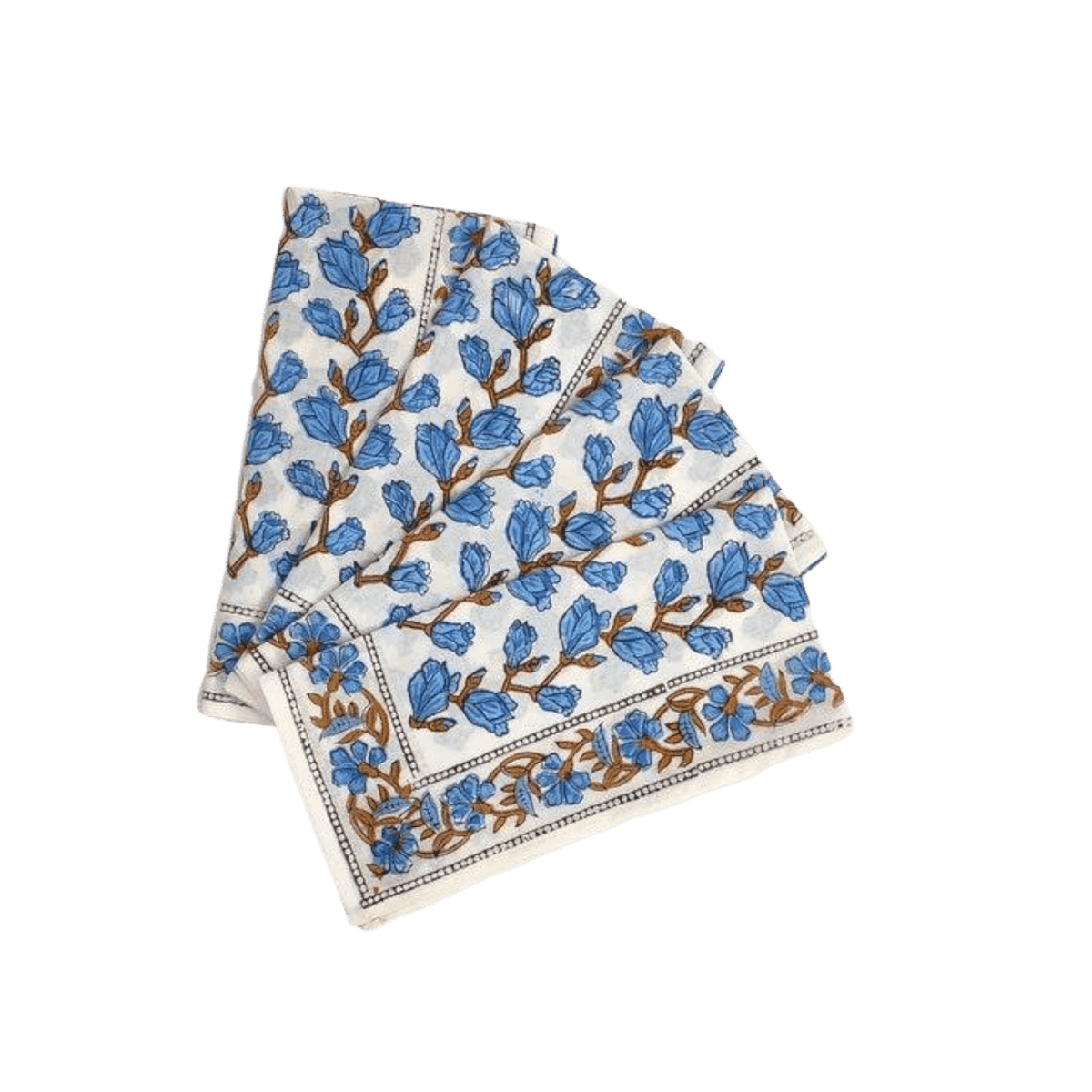 Blue Aiya Hand Block Printed Cotton Napkins