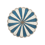 Blue and White Beaded Scallop Round Placemats