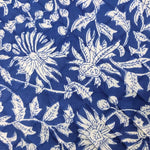 Blue and White Floral Scalloped Cotton Placemats