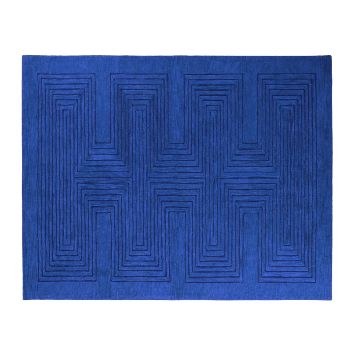 Blue Artic Geo Modern Hand Tufted Wool Rug - MAIA HOMES
