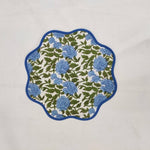 Blue Botanical Round scalloped Placemats