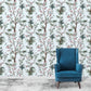 Blue Botanicals and Birds and Chinoiserie Wallpaper - MAIA HOMES