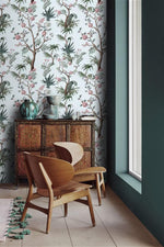 Blue Botanicals and Birds and Chinoiserie Wallpaper