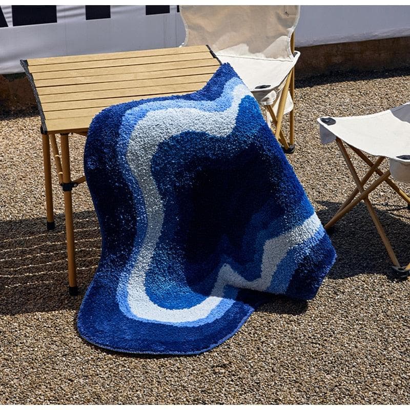 Blue Cloud Shaped Accent Rug