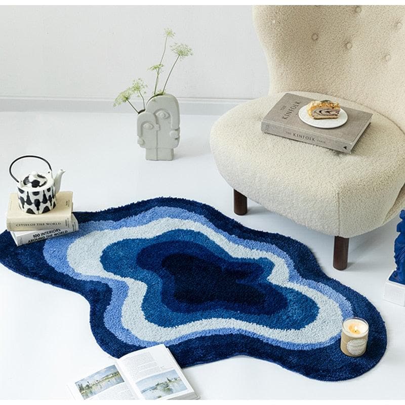 Blue Cloud Shaped Accent Rug