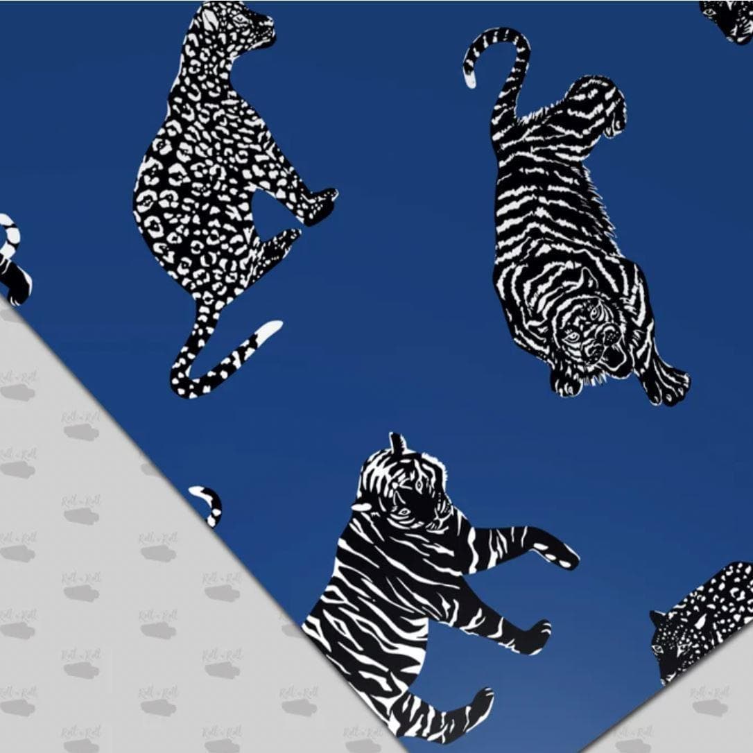 Blue Cobalt Tiger Peel and Stick Wallpaper