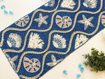 Blue Cream Seashell Bead and Embroidery Table Runner Default Title