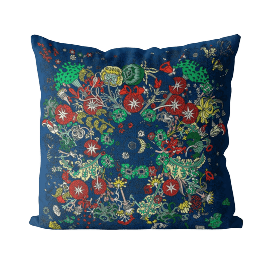 Blue Floral Printed Throw Pillow Cover - MAIA HOMES