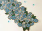 Blue Flowers in the Spring Beaded Table Runner - MAIA HOMES