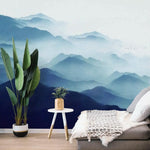 Blue Foggy Mountains Wall Mural