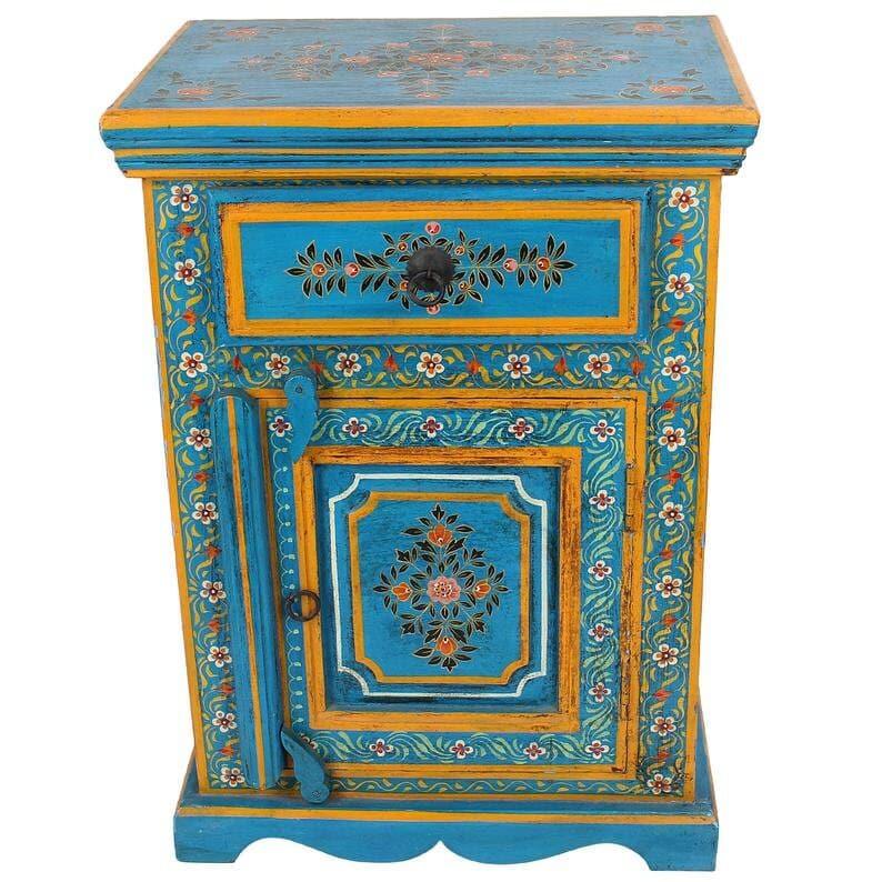 Blue Garden Hand Painted Nightstand Side table