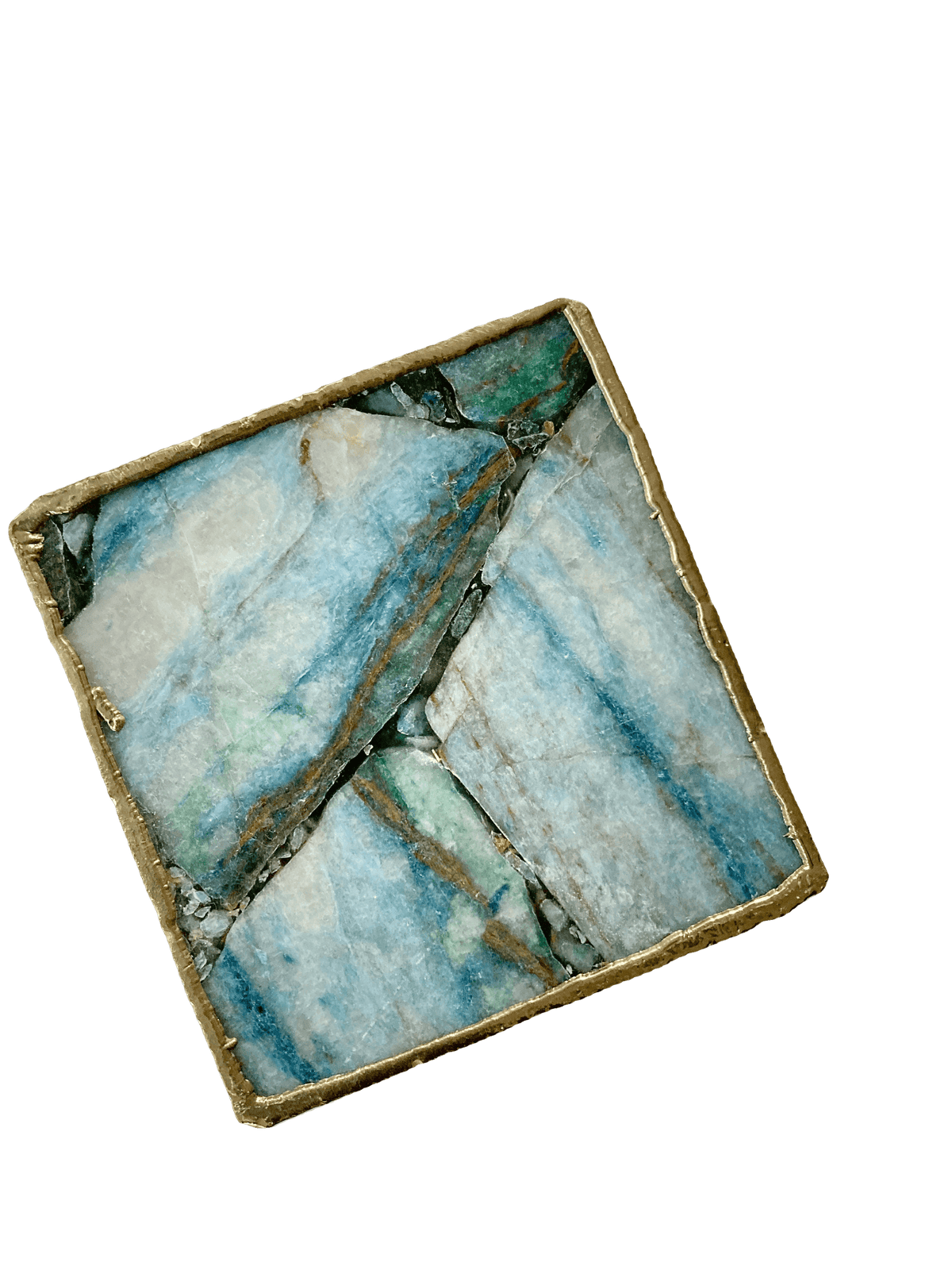 Blue-Green Composite Agate Coasters - Set of 4