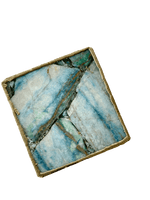 Blue-Green Composite Agate Coasters - Set of 4