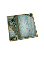 Blue-Green Composite Agate Coasters - Set of 4