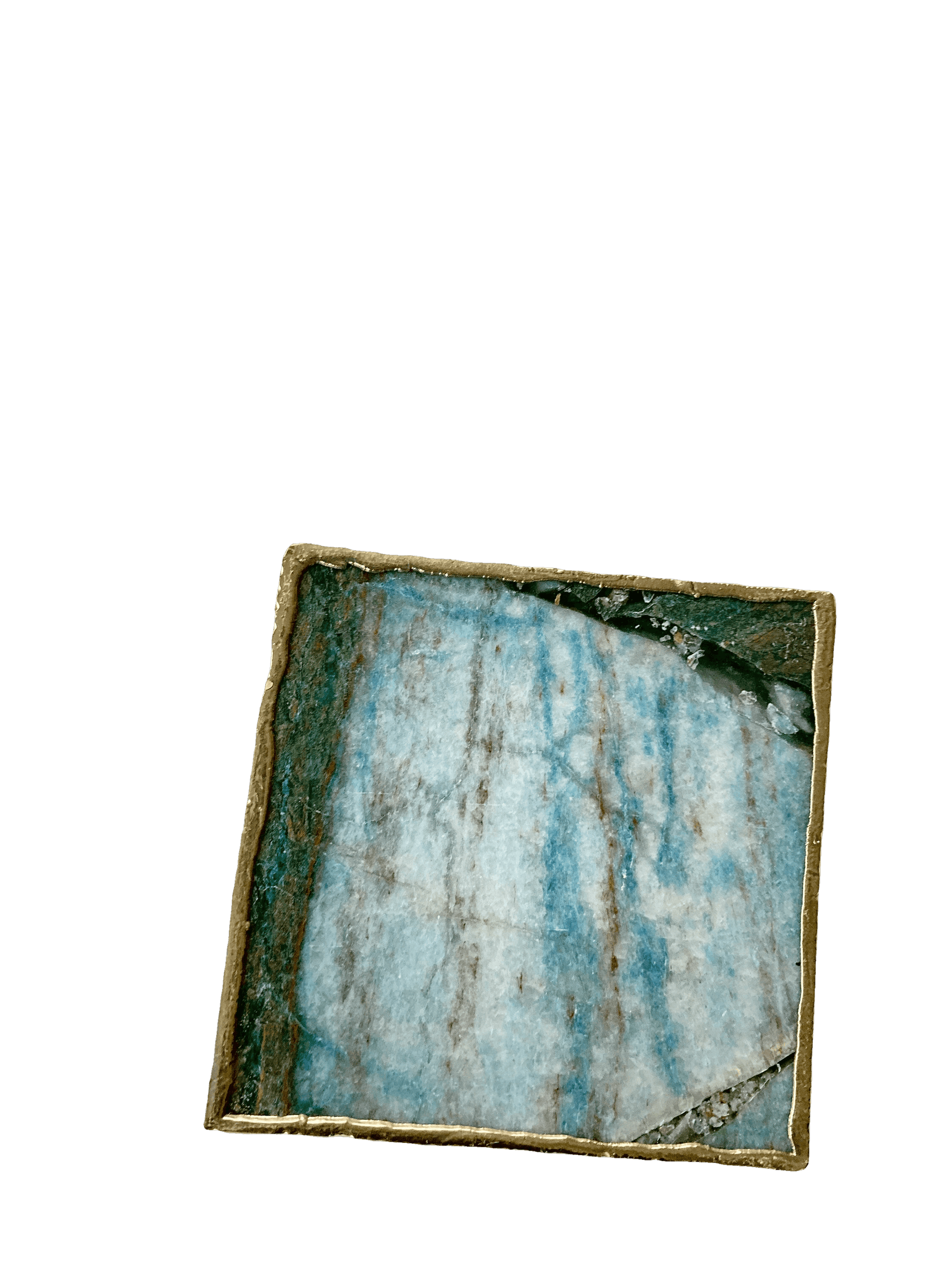 Blue-Green Composite Agate Coasters - Set of 4