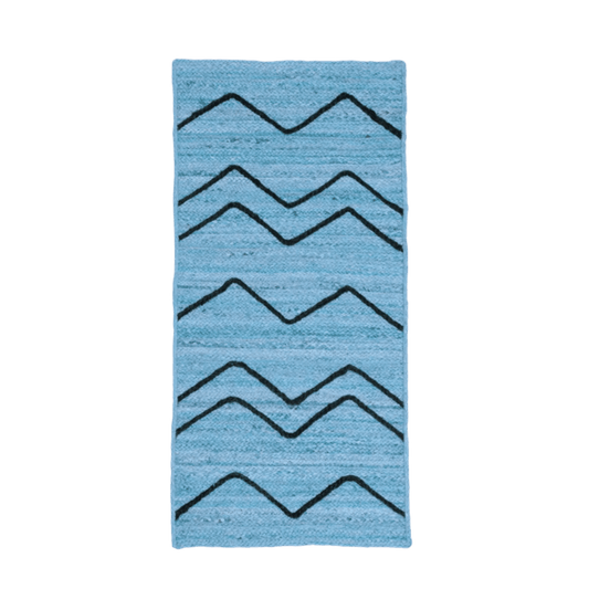 Blue Hilly Natural Jute Rug - MAIA HOMES