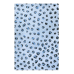 Blue Leopard Print Hand Tufted Wool Rug