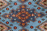 Blue Mogal Sword Wool Hand Knotted Area Rug Runner