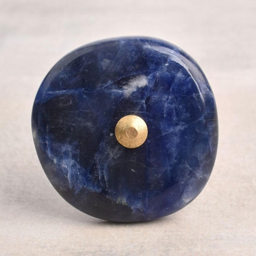 Blue Natural Gemstone Cabinet Knobs - Set of 4 - MAIA HOMES