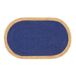 Blue Oval Jute Rug