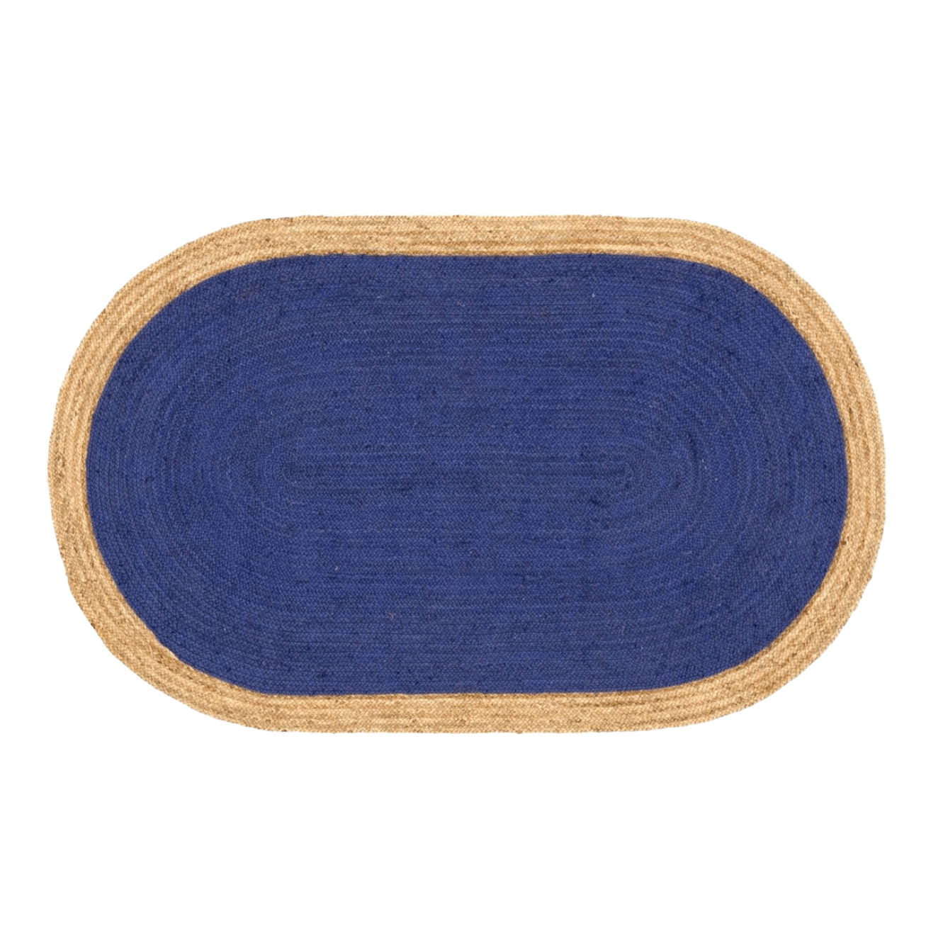 Blue Oval Jute Rug