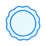 Blue Scalloped Round Cotton Placemats - Set of 4