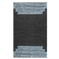 Blue Stripe Black Area Jute Rug