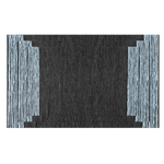 Blue Stripe Black Area Jute Rug