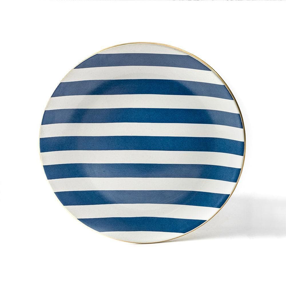 Blue Stripe Snacks Plate, Set of 4 Pcs - MAIA HOMES