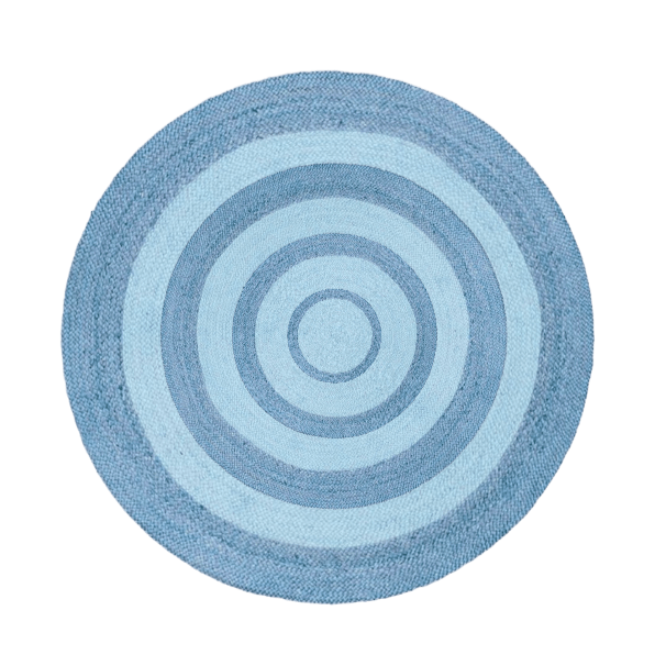 Blue Tulila Jute Round Rug