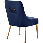 Blue Velvet Upholstered Dining Chairs - Set of 2 Navy