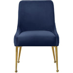 Blue Velvet Upholstered Dining Chairs - Set of 2