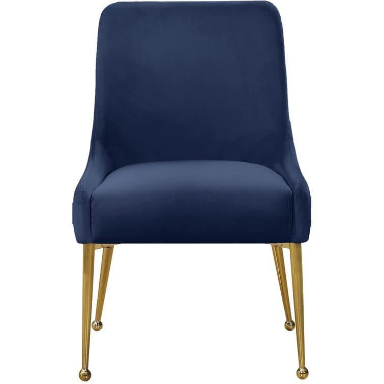 Blue Velvet Upholstered Dining Chairs - Set of 2 - MAIA HOMES