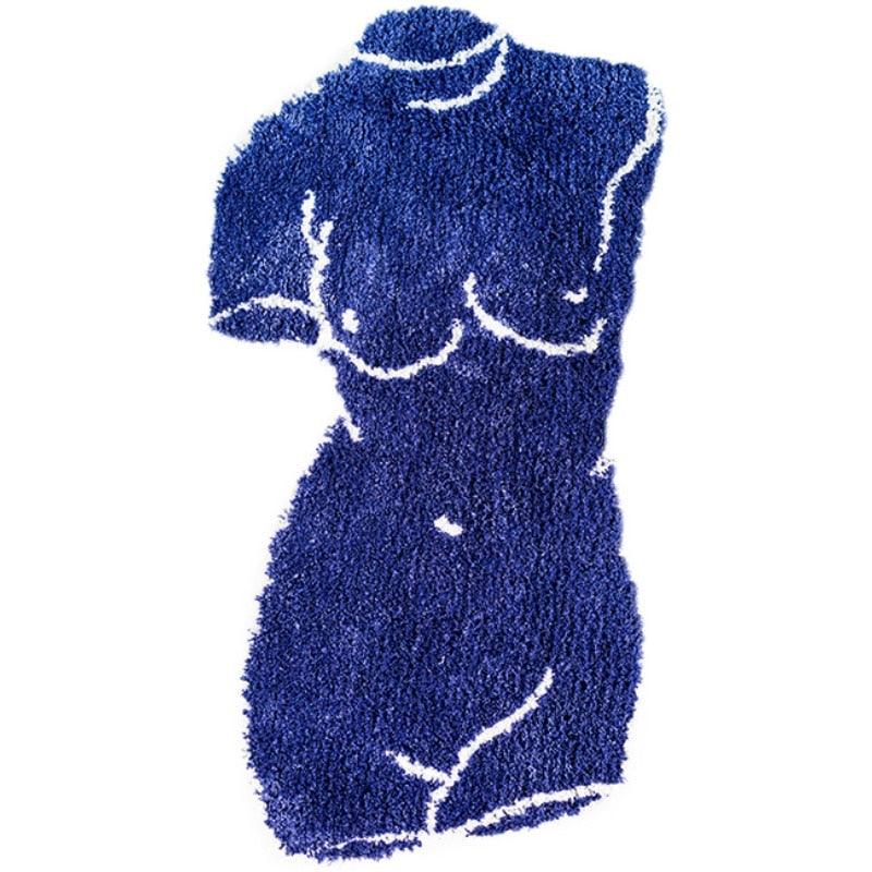 Blue Venus Goddess-Shaped Bath Rug