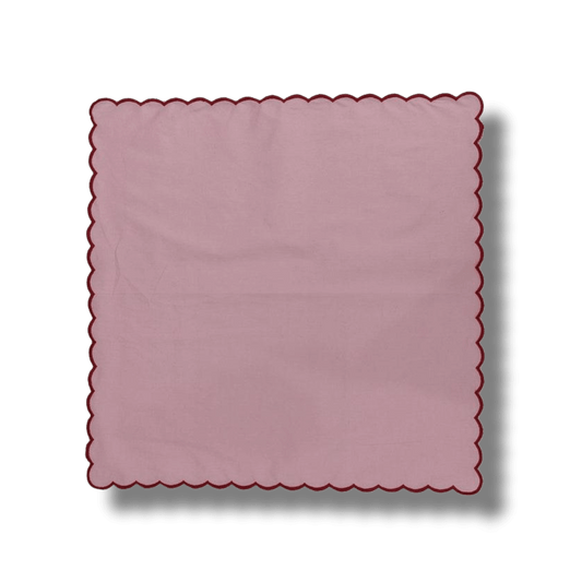 Blush Pink Mini Scalloped Embroidered Napkins