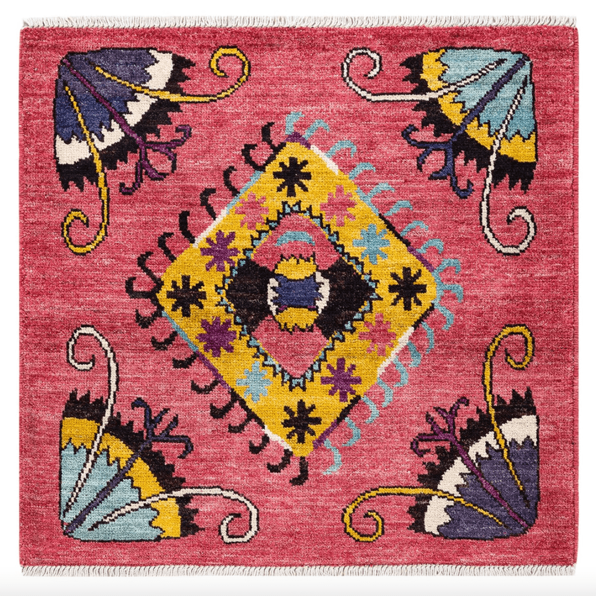 Blushing Desi Tribunal Hand Spun Wool Hand Knotted Area Rug