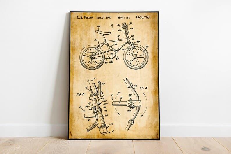 BMX Patent Print| Framed Art Print