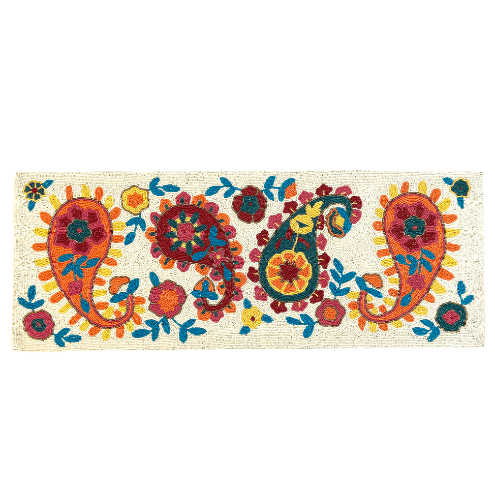 Bohemian Floral Beaded Table Runner