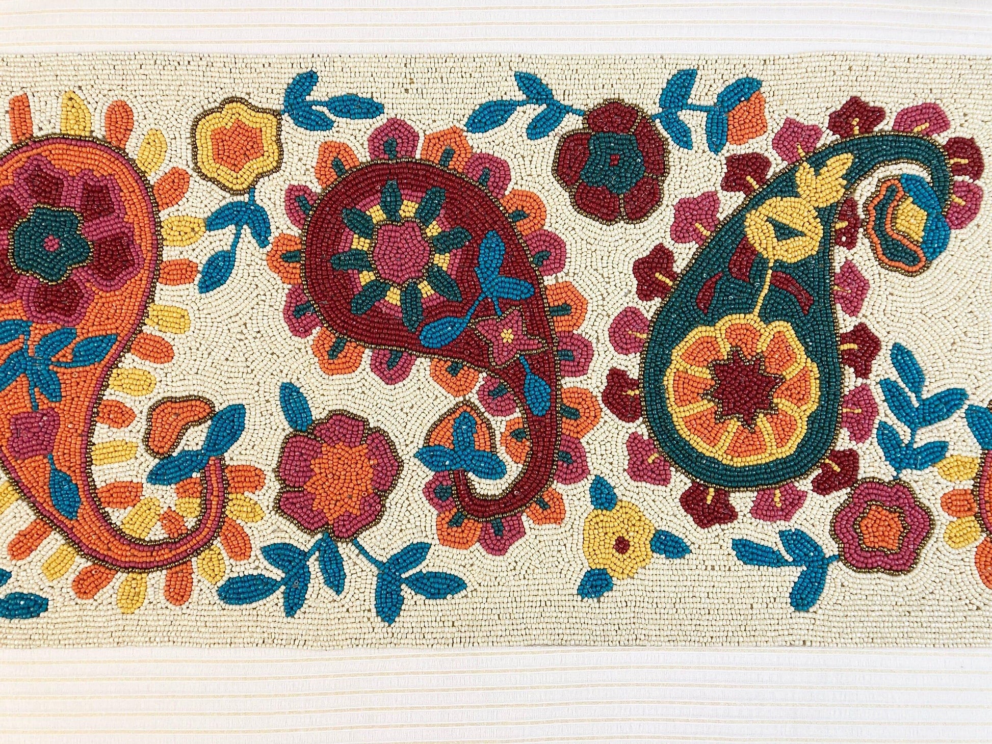 Bohemian Floral Beaded Table Runner - MAIA HOMES