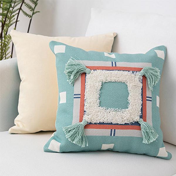 Bohemian Inspired Embroidery Throw Pillow Cover Serene