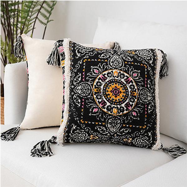 Bohemian Inspired Embroidery Throw Pillow Cover Magic