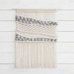 Bohemian Large Wall Hanging Macrame Tapestry - "ORGANIC GRAY"