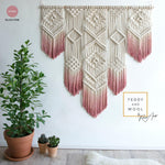 Bohemian Macrame Wall Hanging , Geometric Fiber Art, ISA