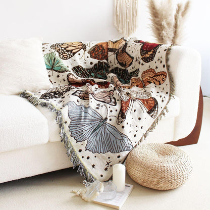Boho Butterfly Woven Blanket Throw with Fringes - MAIA HOMES